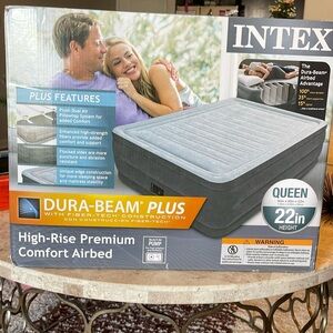 Airbed Queen air mattress Intex brand Dura-Beam gray color new in box
